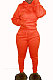 Orange Euramerican Fashion Women Solid Color Hoodie Fleece Long Sleeve Sport Pants Sets YSH86279-3