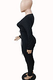 Pink Women Fashion Sexy Pure Color Ribber Tied Crop Bodycon Jumpsuits YSH86278-2