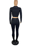 Orange Newest Design Long Sleeve Irrugelar Tops Skinny Pants Casual Sets E8616-1
