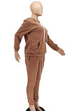 Black Women Hoodie Drawsting Embroidered Casual Pants Sets SMY81124-1