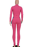 Light Gray Euramerican Women Fashion Casual Cotton Blend Long Sleeve Long Pants Sets ED1086-2