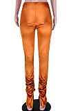 Bronze Euramerican Women Fashion Glitter Ruffle High Waist Split Pants GL6520-1