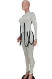 Blue Euramerican Women Fashion Casual Cotton Blend Long Sleeve Long Pants Sets ED1086-3