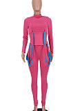 Light Gray Euramerican Women Fashion Casual Cotton Blend Long Sleeve Long Pants Sets ED1086-2