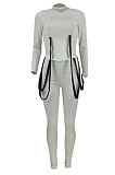 Blue Euramerican Women Fashion Casual Cotton Blend Long Sleeve Long Pants Sets ED1086-3