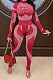 Red Euramerican Women Fashion Casual Sport Yoga Contrast Color Bodycon Pants Sets GLS10062-2