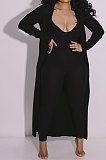 Green Wholesale Women's Ribber Jumpsuits+Cardigan Coat Plain Color Suits SY8832-1