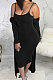 Black Autumn Winter Velvet Sexy Condole Belt Skirts Sets BLE2521-3