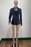 Wine Red Women Long Sleeve Pure Color Long Coat AMM8370-2