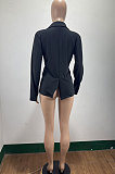 Wine Red Women Long Sleeve Pure Color Long Coat AMM8370-2