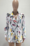 White Autumn Winter Business Suit Turn-Down Collar Casual Coat AMM8372