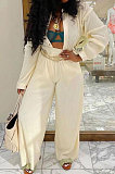 Apple Green Euramerican Women Casual Fashion Pleated Solid Color Pants Sets BE8053-1