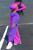Orange Women Sexy Fashion Casual Spliced Hollow Out Pants Sets AYQ88015-2