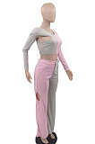 Orange Women Sexy Fashion Casual Spliced Hollow Out Pants Sets AYQ88015-2