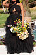 Black Women Sexy Party Mesh Spaghetti Backless Cross Long Dress QLKG223-2