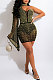 Golden Fashion Sexy Perspectivity Oblique Shoulder Hot Drilling Mid Waist Bodycon Mini Dress CCY9397-4