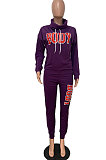 Army Green Casual Sporty Simplee Letter Long Sleeve High Neck Long Pants Sets LD9025-3