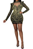 Red Fashion Sexy Perspectivity Mesh Spaghetti Hip Bling Bling Skinny Mid Waist Mini Dress CCY9355-2