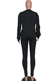 Coffee Women's Pure Color Casual Pants Sets ED8541-2