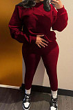Coffee Women's Pure Color Casual Pants Sets ED8541-2