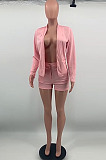 Red Luxe Elegant Pure Color Long Sleeve Suit Coat Shorts Business Set OEP6312-3