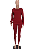 Coffee Women's Pure Color Casual Pants Sets ED8541-2