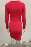 Black Women's Long Sleeve Hollow Out Club Pullover Mid Waist Mini Dress YBN9042-2