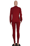 Coffee Women's Pure Color Casual Pants Sets ED8541-2