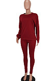 Black Women's Pure Color Casual Pants Sets ED8541-1