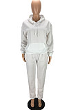 Pink Preppy Pure Color Long Sleeve Hoodie Jogger Pants Sport Sets LYY9318-2