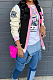 Black Preppy Digital Letter Printed Long Sleeve Front Button Jacket Coat SZS8195-1
