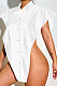White Women Sexy PU Leather Solid Color Loose Shirts Tanks CSM21387-3