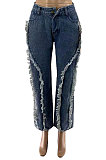 Fashion Casual Raw Edge Slim Fitting Jean Pants SZS1006