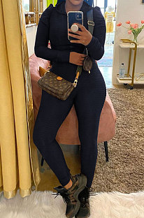 Black Euramerican Womean Long Sleeve Hoodie Skinny Pants Suit SZS8193