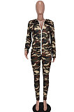 Camo Autumn Winter Fashion Hoodie Zipper Sport Pants Sets BYQ3117