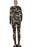 Camo Autumn Winter Fashion Hoodie Zipper Sport Pants Sets BYQ3117