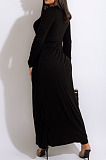 Grey Fashion Lace-Up Tank Dress+Cardigan Coat Solid Color Suit QZ3328-3
