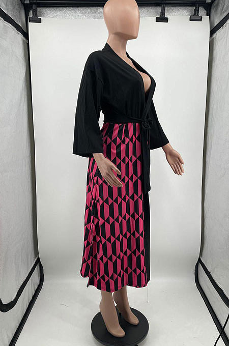 White Fahsion Casual Lattice Pattern Cardigan Cloak OEP6313-3