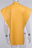 White Women Sexy PU Leather Solid Color Loose Shirts Tanks CSM21387-3