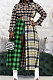 Green Luxe New Women's Color Matching Plaid Printed Long Sleeve Slim Fitting Dress SZS6031-1