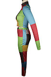 Yellow Women's Multi Sexy Zipper Long Sleeve Pants Sets QQM4342-3