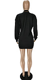 Khaki Nigh Club  Sexy Tank+Long Sleeve Deep V Neck Dress Suit  MN8390-1