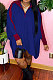 Royal Blue Preppy Matching Color Batwing Sleeve Loose Dress F88399-3