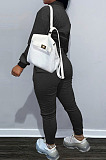 Red Casual Preppy Velvet Long Sleeve Single-Breasted Jacket Jogger Pants Baseballs Suit TK6206-3