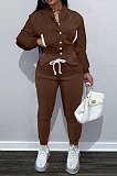 Red Casual Preppy Velvet Long Sleeve Single-Breasted Jacket Jogger Pants Baseballs Suit TK6206-3