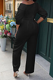 White Modest Simple Pure Color Oblique Shoulder Wide Leg Jumpsuits LWW9327-2