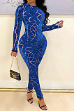 Pink Women's Velvet Zipper Long Sleeve Round Collar High Waist Bodycon Jumpsuits  SN390226 -3