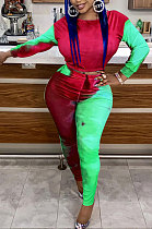 Multicolor Women's Autumn Winter Positioning Printing Tight Tie Dye Pants Sets PY0841-3