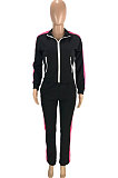 Royal Blue Wholesale New Spliced Zipper Long Sleeve Coat Trousers Sport Sets SM9219-1