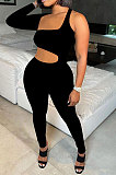 Orange Women's Sexy Hollow Out Single Sleeve Pure Color Bodycon Jumpsuits MF6657-4